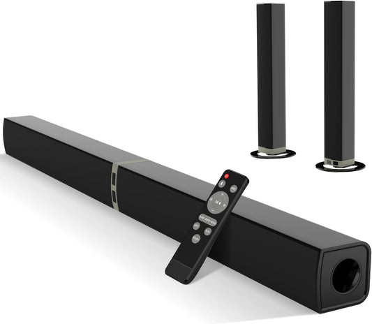 MZEIBO Sound Bars for TV, Bluetooth Soundbar for TV, 50W TV Sound Bar with 4 Drivers and Remote Control