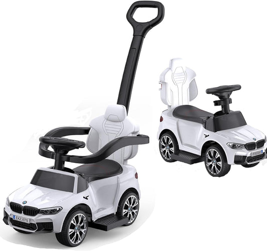 Jojoka Ride On Push Car for Toddlers, Push Car Licensed BMW 4 in 1 with Horn