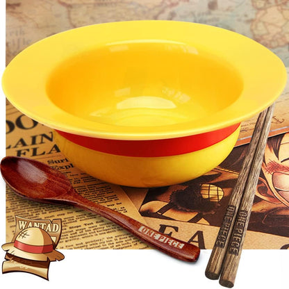 shiningsoul 3 PCS ONEPIECE Luffy Straw Hat Bowl Set