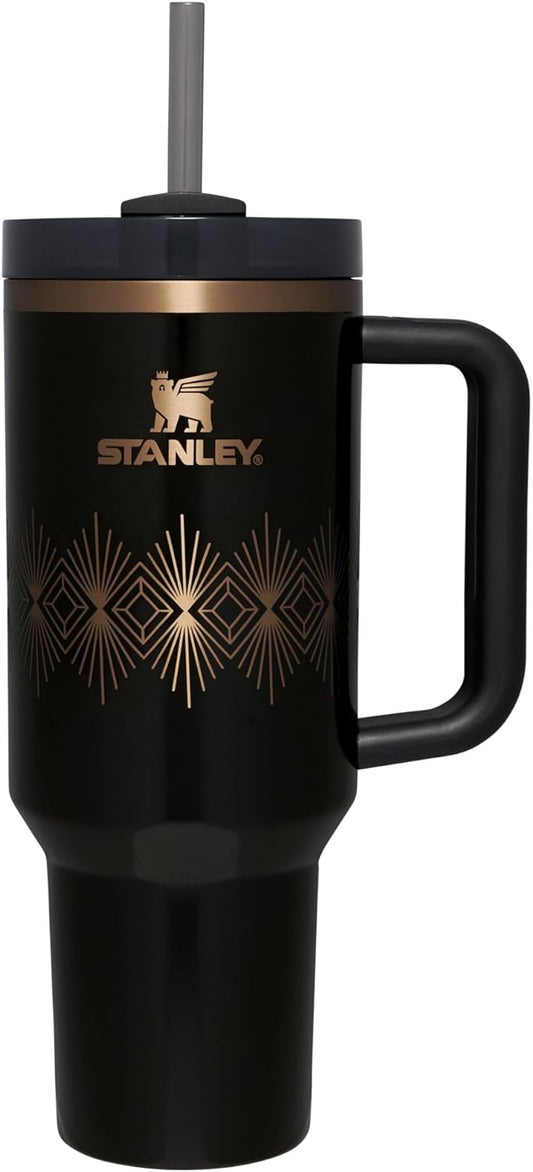 Stanley Quencher H2.O FlowState™ Tumbler 40 oz Black Gloss Deco