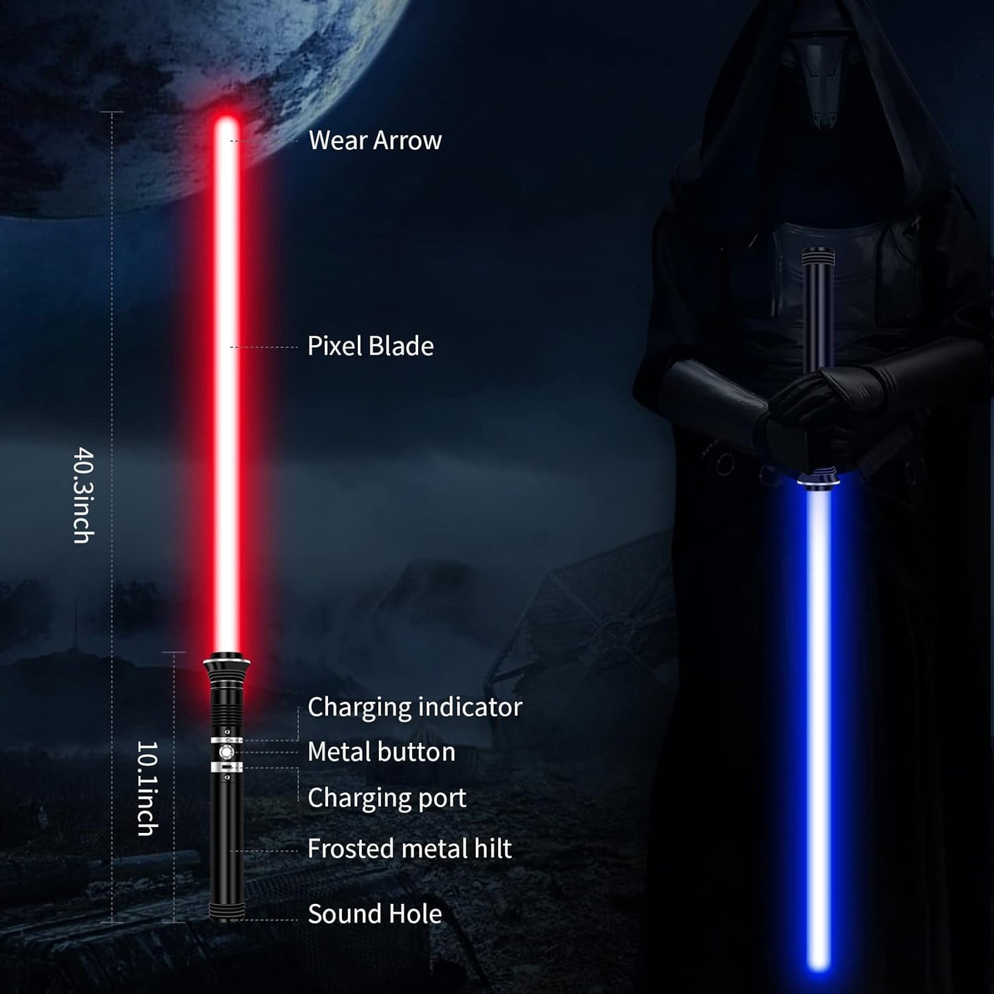 HOCET Neo Realistic Pixel 42inch Lightsaber Toys