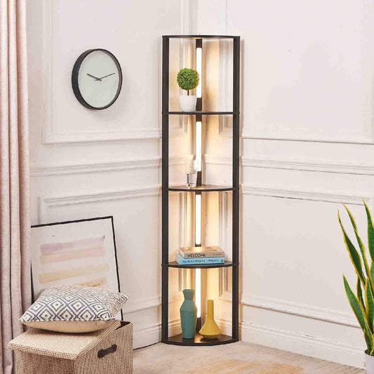 FENLO Fancy Edge - 64" Corner Shelf Floor Lamp for Living Rooms