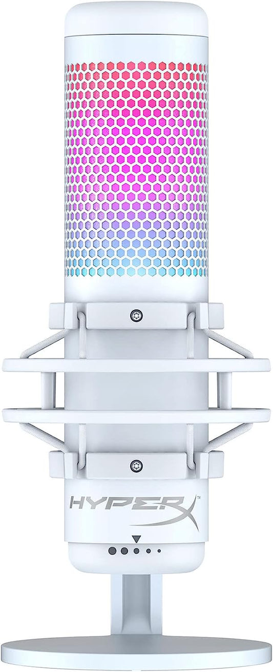 HyperX QuadCast S – RGB USB Condenser Microphone for PC, PS5, Mac - White