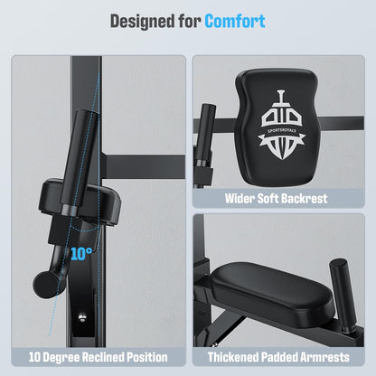 Sportsroyals Power Tower Dip Station Pull Up Bar