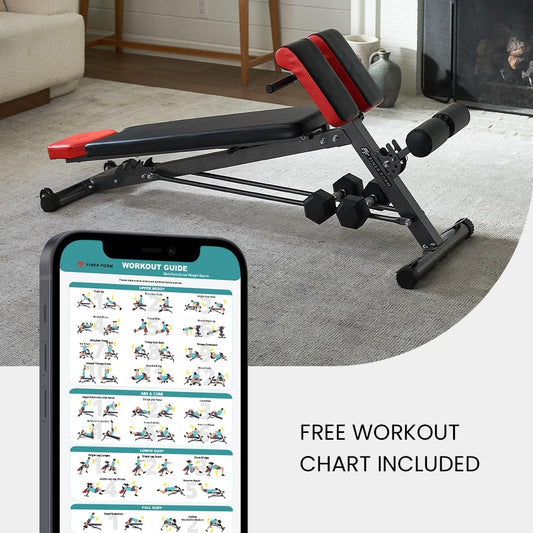 FINER FORM Multi-Functional Adjustable Weight Bench for Total Body Workout