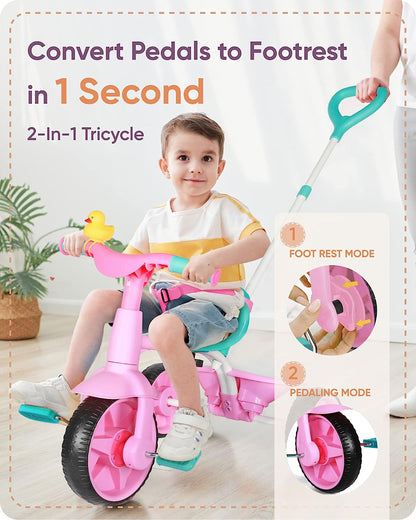 KRIDDO 2 in 1 Kids Tricycles