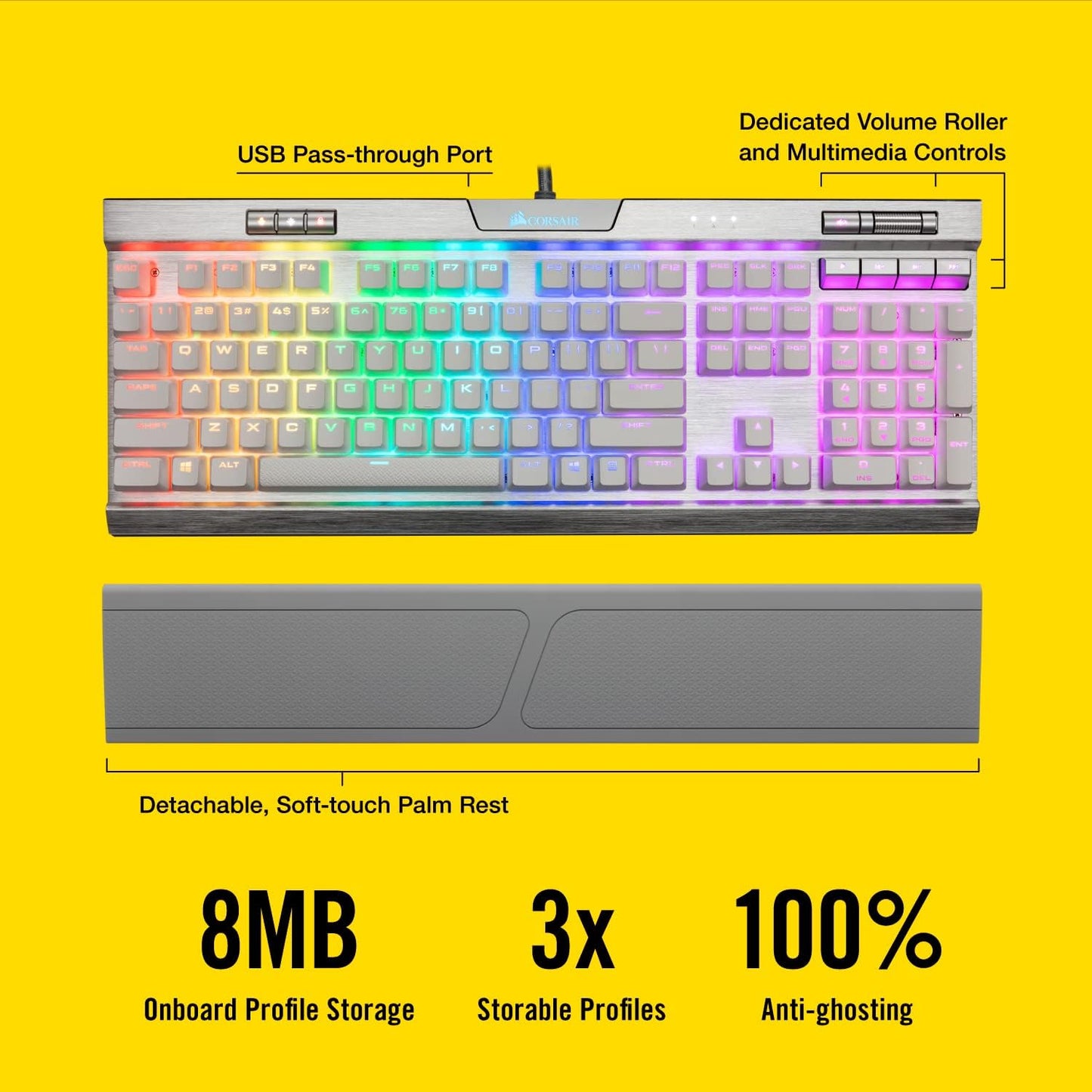 Corsair K70 RGB MK.2 SE Mechanical RAPIDFIRE Gaming Keyboard - White