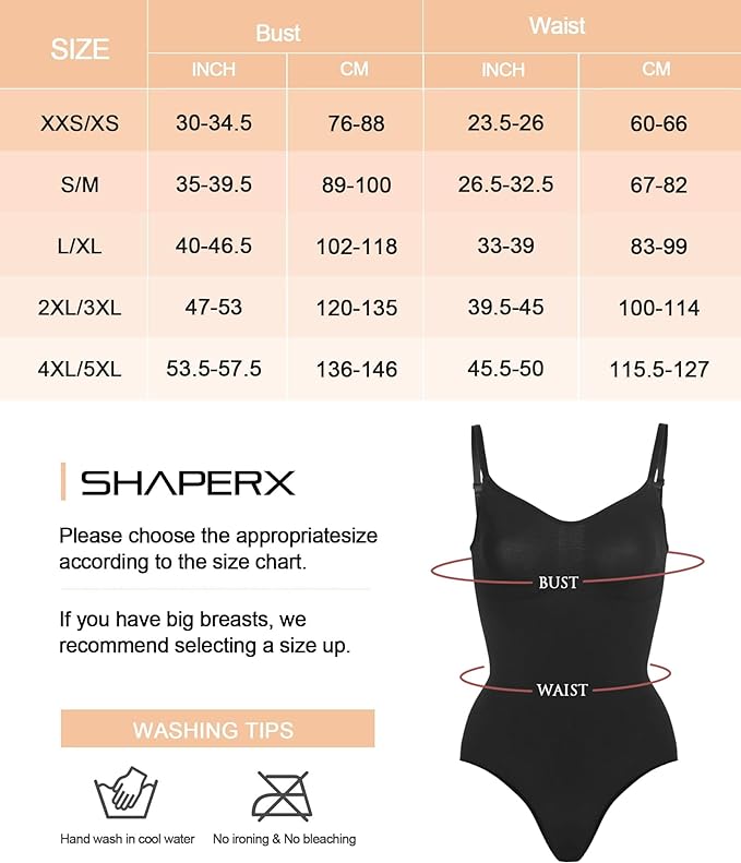 SHAPERX Bodysuit for Women Tummy Control Shapewear