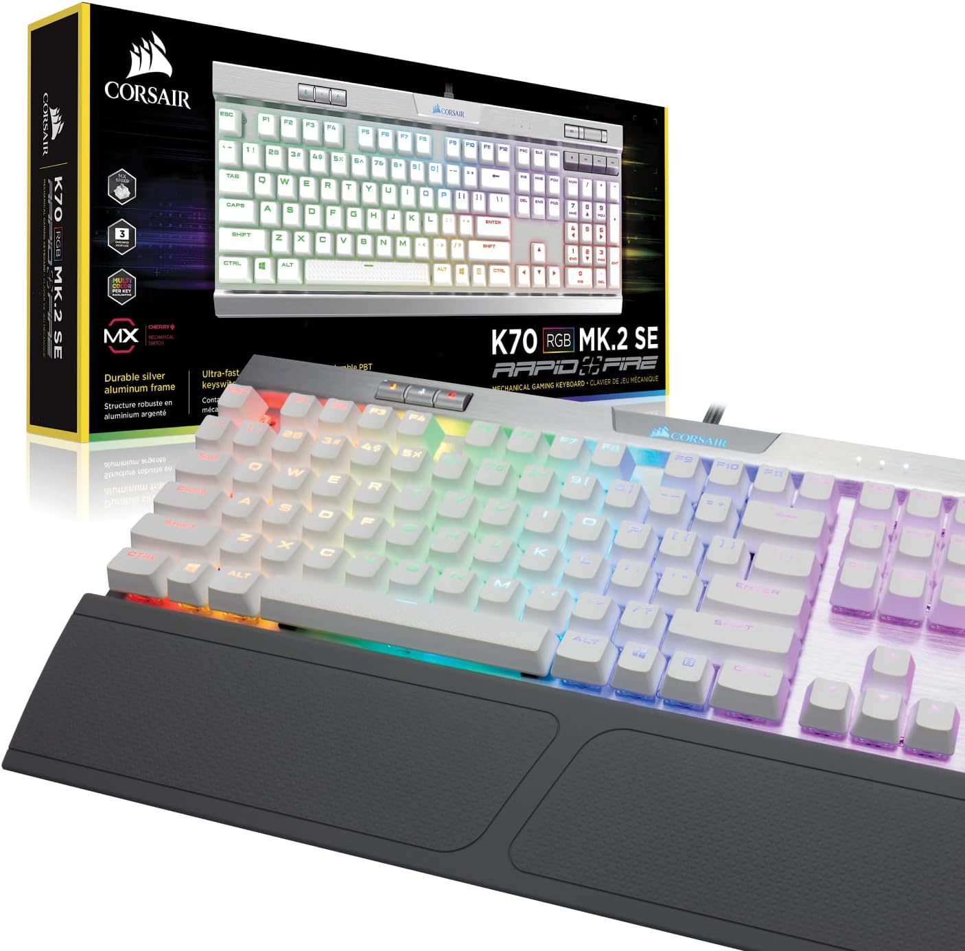 Corsair K70 RGB MK.2 SE Mechanical RAPIDFIRE Gaming Keyboard - White