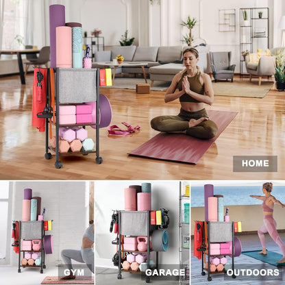 Yoga Mat Storage Rack Home Gym Equipment Workout Equipment Storage Organizer