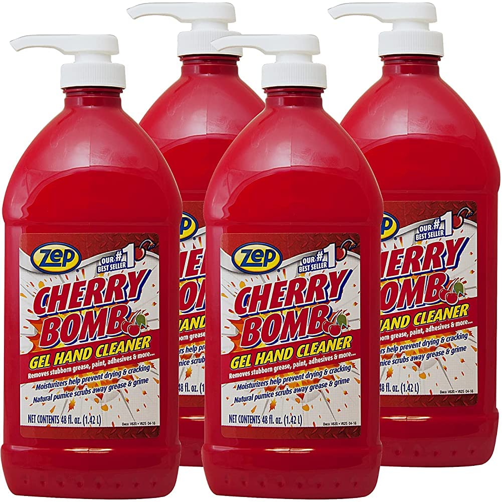 Zep Cherry Bomb Hand Cleaner 48 ounce (Case of 4) - Volcanic Rock and Emollients