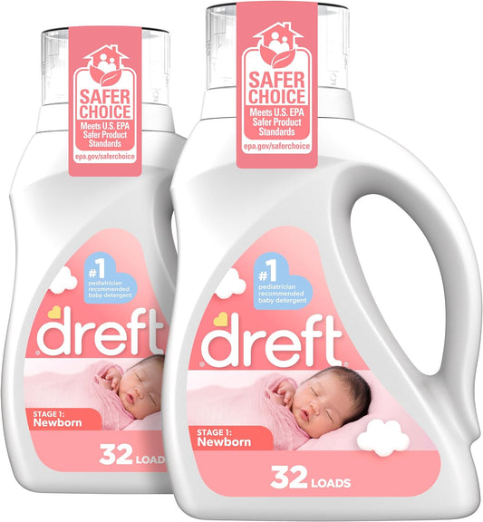 Dreft Stage 1: Newborn Hypoallergenic Baby Laundry Detergent Liquid Soap
