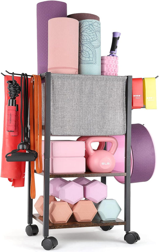 Yoga Mat Storage Rack Home Gym Equipment Workout Equipment Storage Organizer