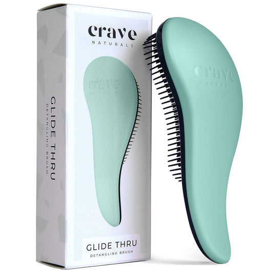 Crave Naturals Glide Thru Detangling Brush for Adults & Kids - Turquoise