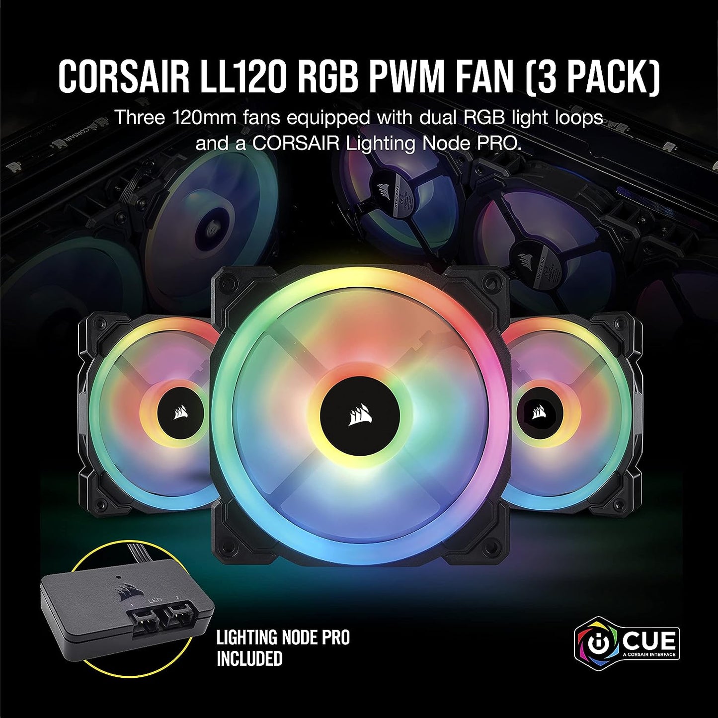 Corsair LL Series LL120 RGB 120mm Dual Light Loop - Black