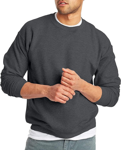 Hanes mens Ecosmart Sweatshirt, Charcoal Heather