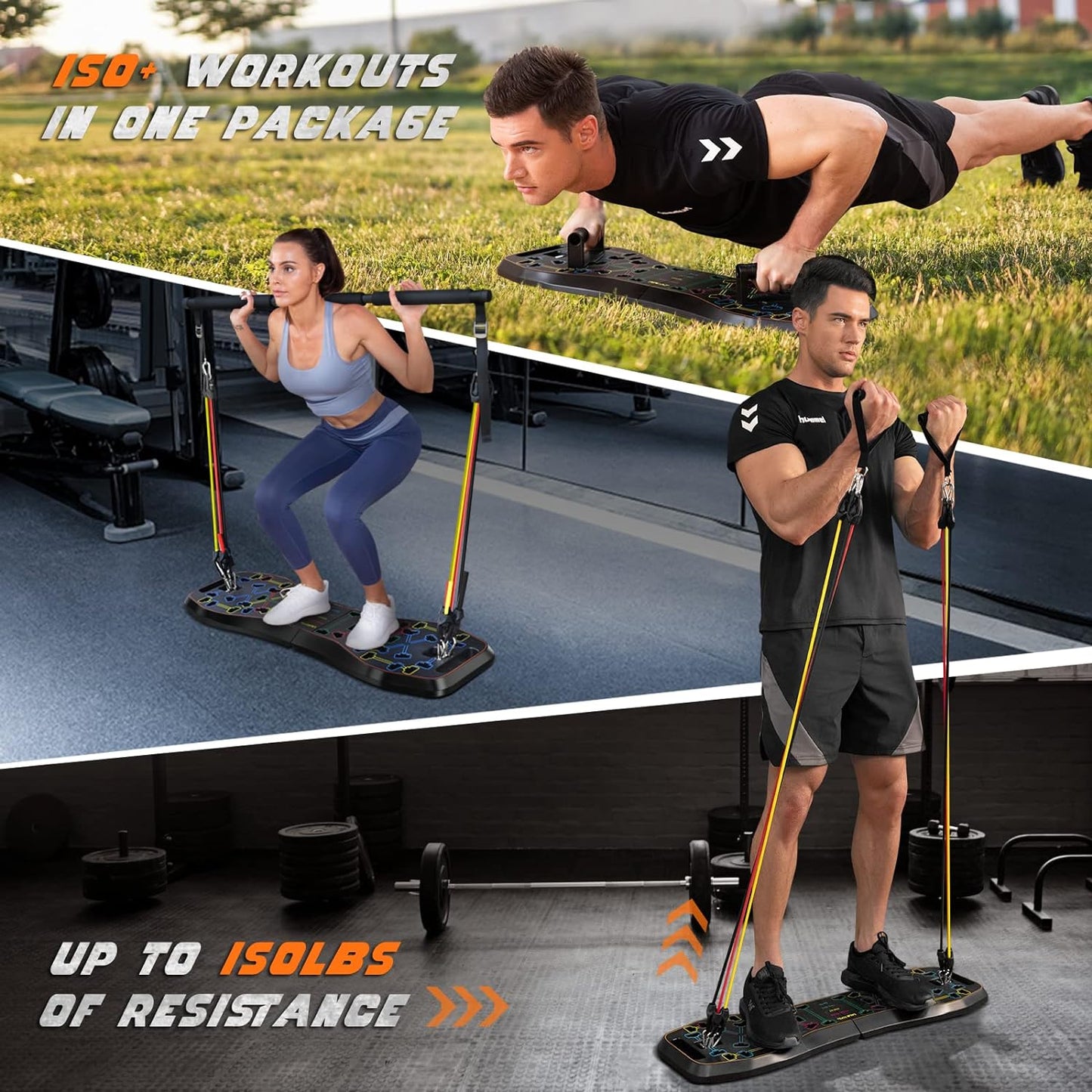 LALAHIGH Home Workout Equiptment: Portable Exercise Push Up Board