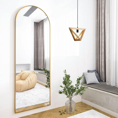 HARRITPURE 64"x21" Arched Full Length Mirror Free Standing Leaning Mirror Hanging Mounted