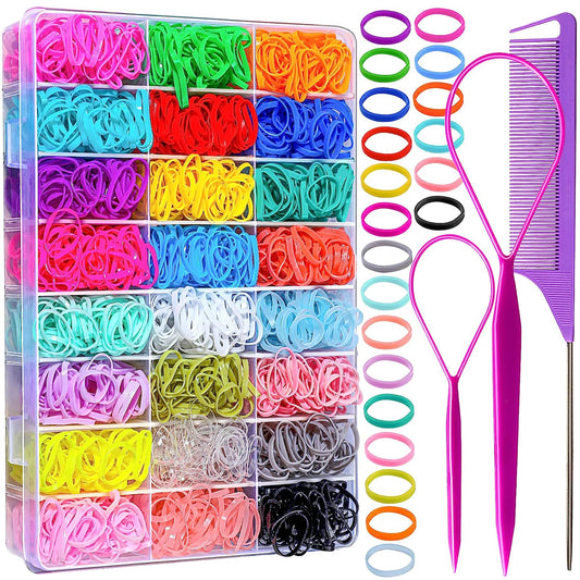 Elastic Hair Bands 24 Colors, YGDZ 1500 pcs Mini Hair Rubber Bands