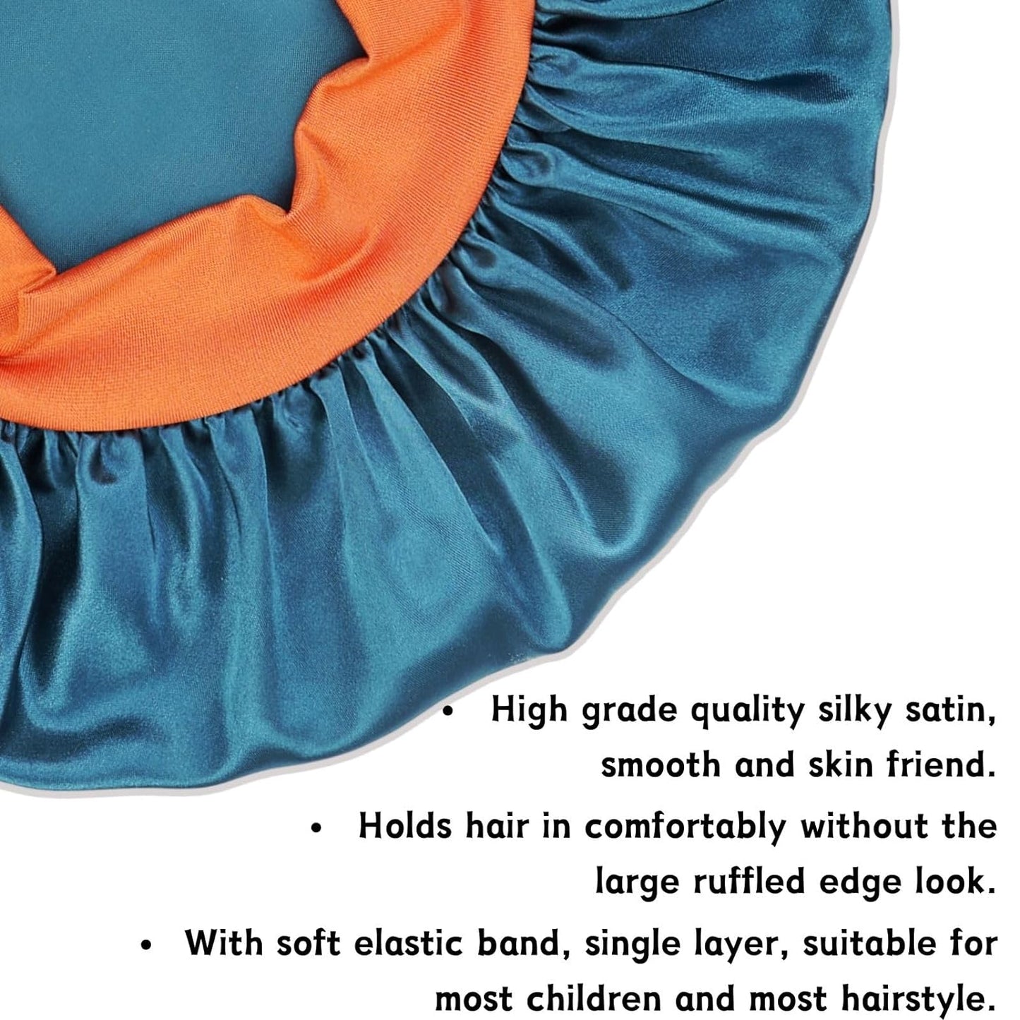 Satin Bonnet Silk Hair Cap: 2pcs Kids Bonnets with Adjustable Tie Band