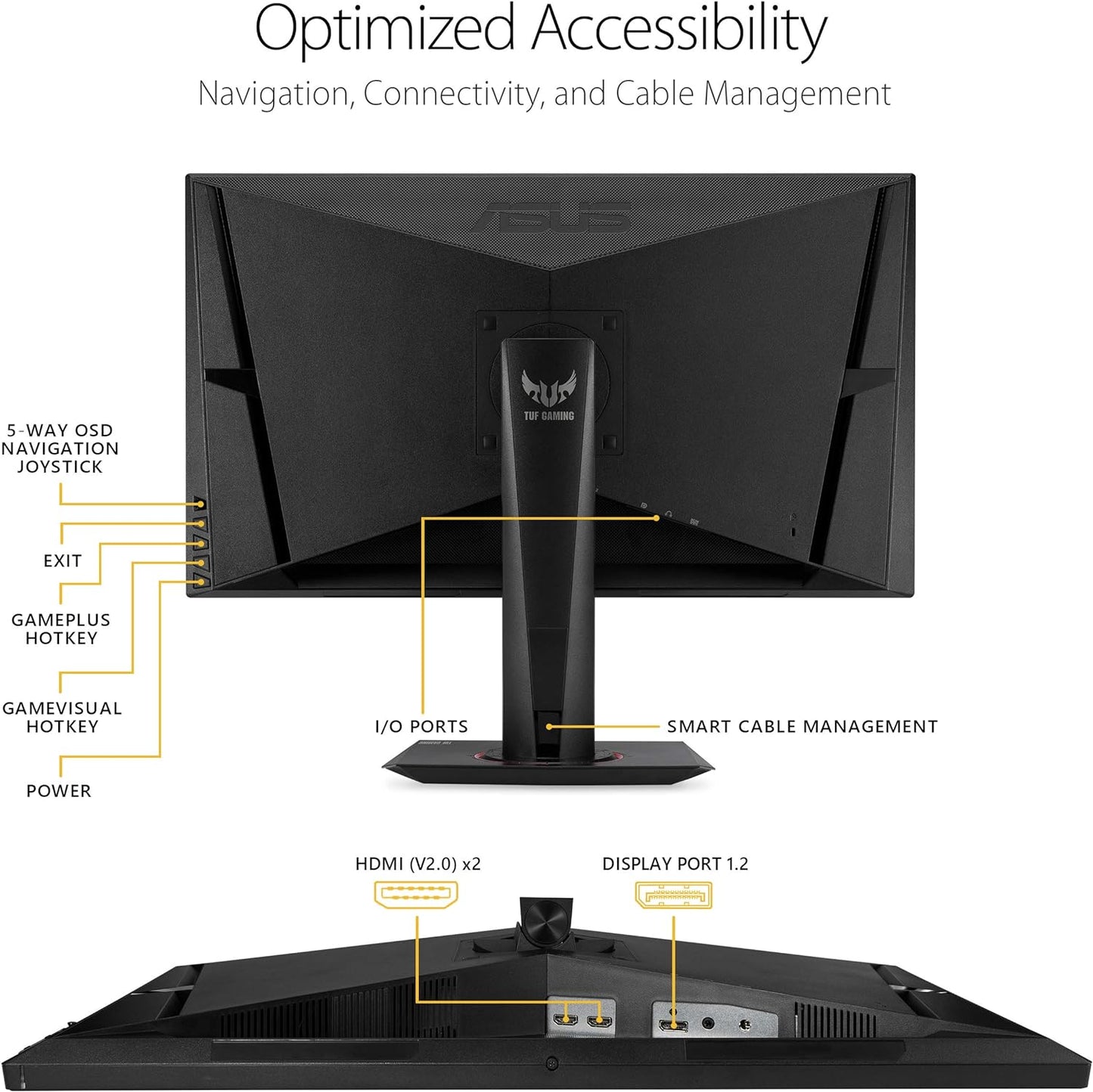 ASUS TUF Gaming 27" 2K HDR Gaming Monitor (VG27AQ) - Black