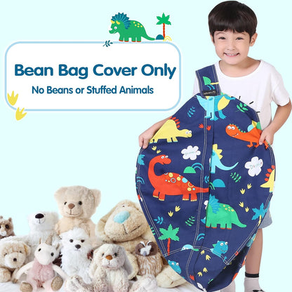 Lukeight Stuffed Animal Storage Bean Bag Chair for Kids