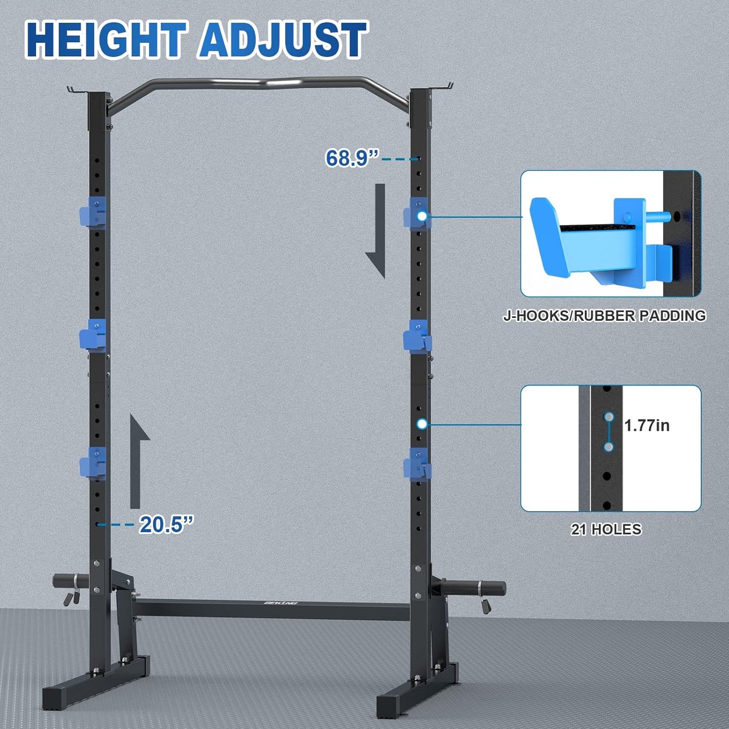 BEKING Power Rack Squat Rack Cage with Pull Up Bar