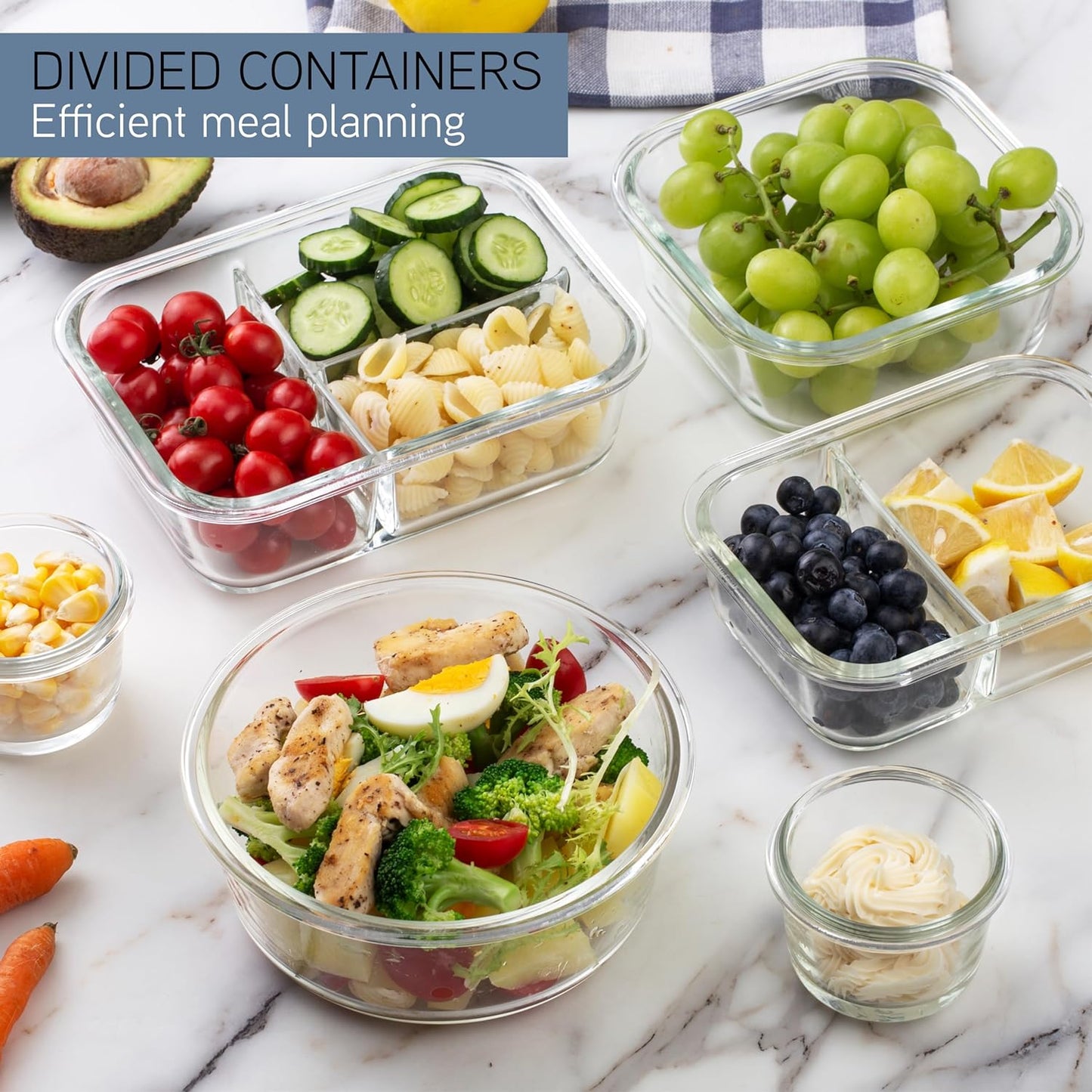 COOK WITH COLOR Premium 32-Pc. Glass Food Container Set with Dividers